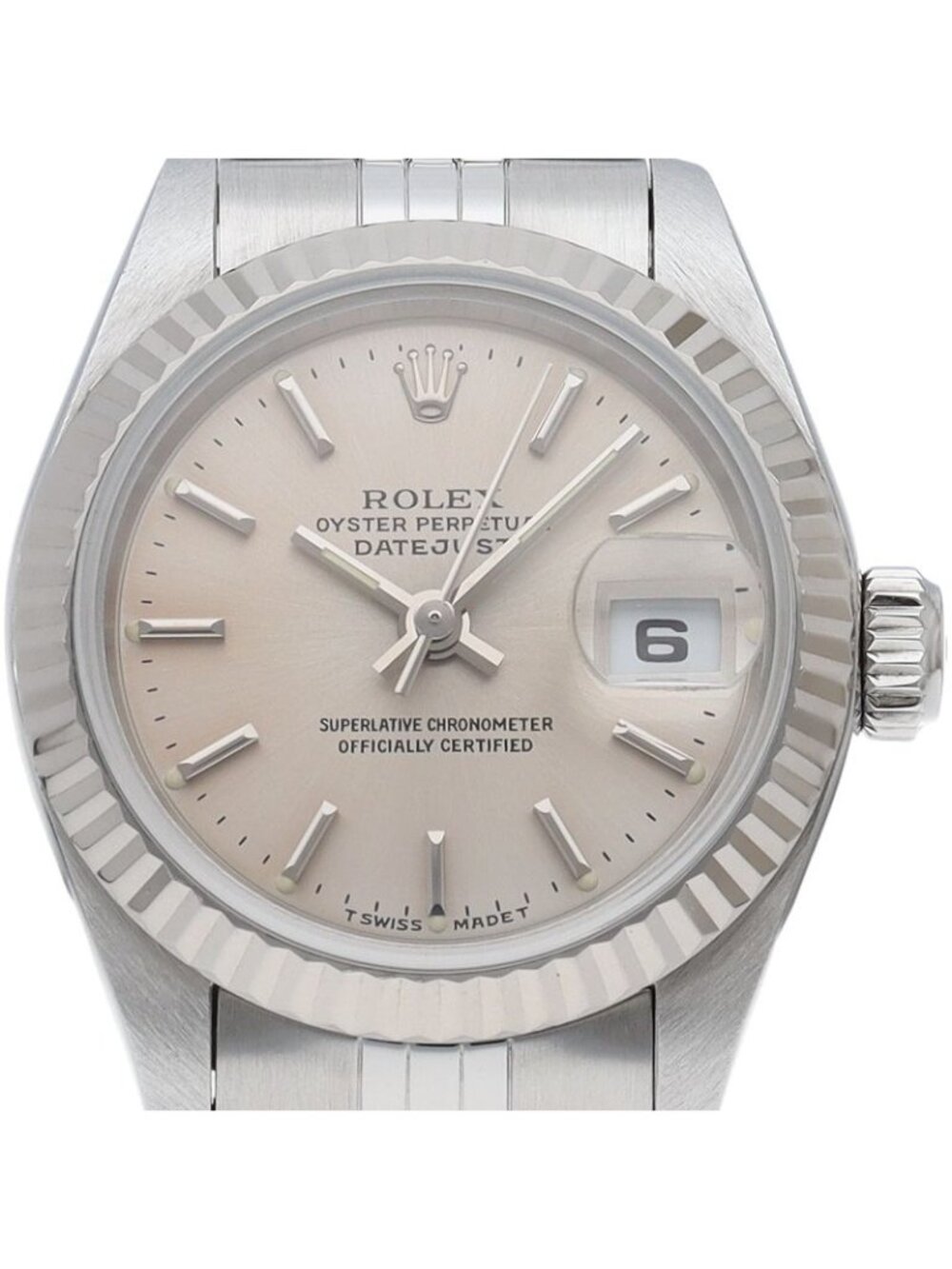 Rolex Datejust Watch 18k White Gold SS Silver